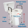 InnoEdge Medical Raised Toilet Seat Riser with Legs and Arms (USED)