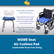 MOBB Healthcare Inflatable Seat Air Cushion Pad - Ideal for Office/Wheelchairs/Travel, 300 lbs Blue
