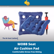 MOBB Healthcare Inflatable Seat Air Cushion Pad - Ideal for Office/Wheelchairs/Travel, 300 lbs Blue