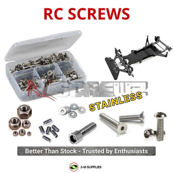 Representative image of an RCScrewZ stainless steel screw kit for Awesomatix A12/A12X/A12WC 1/12 Electric On-Road Pan Car; exact kit contents vary by RC model.