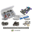 Representative image of an RCScrewZ metal-shielded bearing kit for CRC Maddog 1/8th Nitro Onroad; exact bearing sizes and quantities vary by RC model.