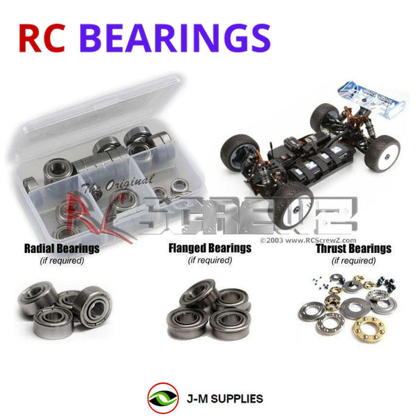 Representative image of an RCScrewZ metal-shielded bearing kit for Agama Racing A215e A215e 1/8 Electric 4WD E-Buggy; exact bearing sizes and quantities vary by RC model.