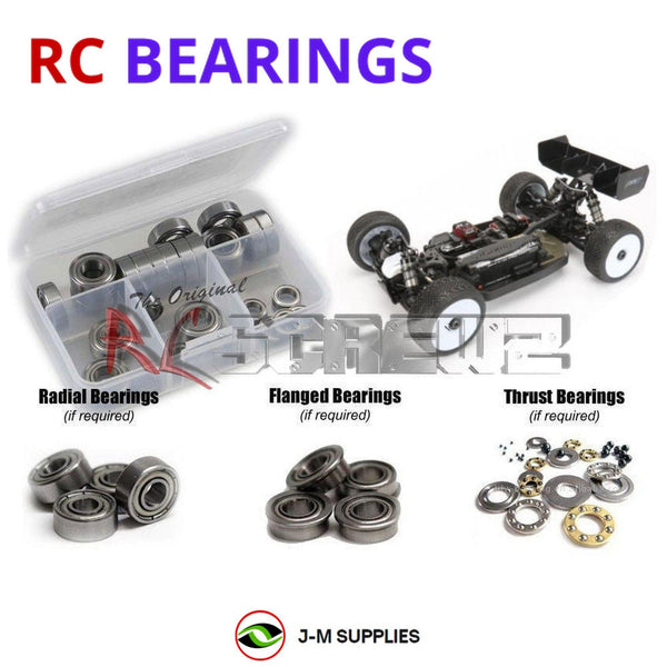Representative image of an RCScrewZ metal-shielded bearing kit for Agama Racing A319E/A319P A319E 1/8 Electric Buggy; exact bearing sizes and quantities vary by RC model.