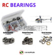 Representative image of an RCScrewZ metal-shielded bearing kit for Align T-REX 450 SA/SE 450-Class Electric Helicopter; exact bearing sizes and quantities vary by RC model.