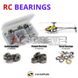 Representative image of an RCScrewZ metal-shielded bearing kit for Align T-REX 700 Nitro 700-Class Nitro Helicopter (KX018005T); exact bearing sizes and quantities vary by RC model.