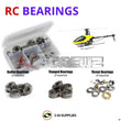 Representative image of an RCScrewZ metal-shielded bearing kit for Align T-REX 250 250-Class Electric Helicopter (KX019001TA); exact bearing sizes and quantities vary by RC model.