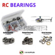 Representative image of an RCScrewZ metal-shielded bearing kit for Align T-REX 450 Sport 450-Class Electric Helicopter (KX015076); exact bearing sizes and quantities vary by RC model.