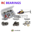 Representative image of an RCScrewZ metal-shielded bearing kit for Align T-REX 450 Pro DFC / 450 Plus DFC (KX015087T/RH45E01XT); exact bearing sizes and quantities vary by RC model.