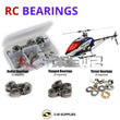 Representative image of an RCScrewZ metal-shielded bearing kit for Align T-REX 550X (RH55E22XT); exact bearing sizes and quantities vary by RC model.