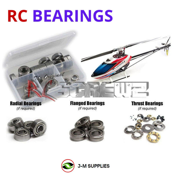 Representative image of an RCScrewZ metal-shielded bearing kit for Align T-REX 760X Dominator (RH76E01X); exact bearing sizes and quantities vary by RC model.