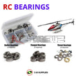 Representative image of an RCScrewZ metal-shielded bearing kit for Align T-REX 600L Dominator (RH60E11XT); exact bearing sizes and quantities vary by RC model.