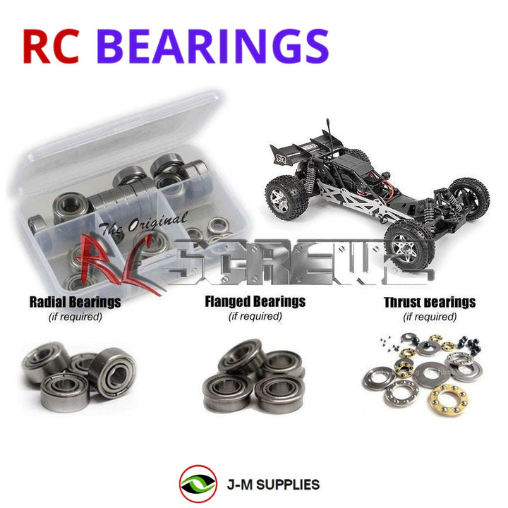 Representative image of an RCScrewZ metal-shielded bearing kit for ARRMA Raider XL BLX 1/8 2WD Off-Road Buggy (AR102662); exact bearing sizes and quantities vary by RC model.