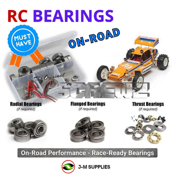 Representative image of an RCScrewZ metal-shielded bearing kit for Team Associated RC10 Classic 2013 1/10 2WD Buggy (6001); exact bearing sizes and quantities vary by RC model.