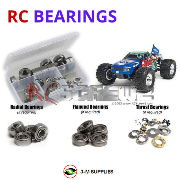 Representative image of an RCScrewZ metal-shielded bearing kit for Team Associated Rival Mini Monster RTR 1/18 MT (20111); exact bearing sizes and quantities vary by RC model.