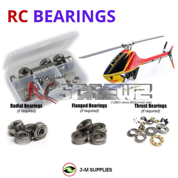 Representative image of an RCScrewZ metal-shielded bearing kit for Avant Mostro n700 Nitro 700-Class RC Helicopter; exact bearing sizes and quantities vary by RC model.