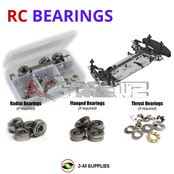 Representative image of an RCScrewZ metal-shielded bearing kit for Awesomatix A700 1/10 Electric Touring Car; exact bearing sizes and quantities vary by RC model.