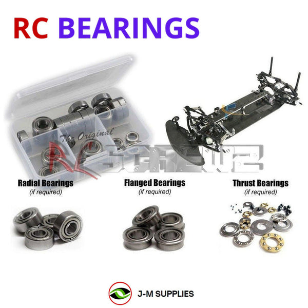 Representative image of an RCScrewZ metal-shielded bearing kit for Awesomatix A700 EX 1/10 Electric Touring Car; exact bearing sizes and quantities vary by RC model.