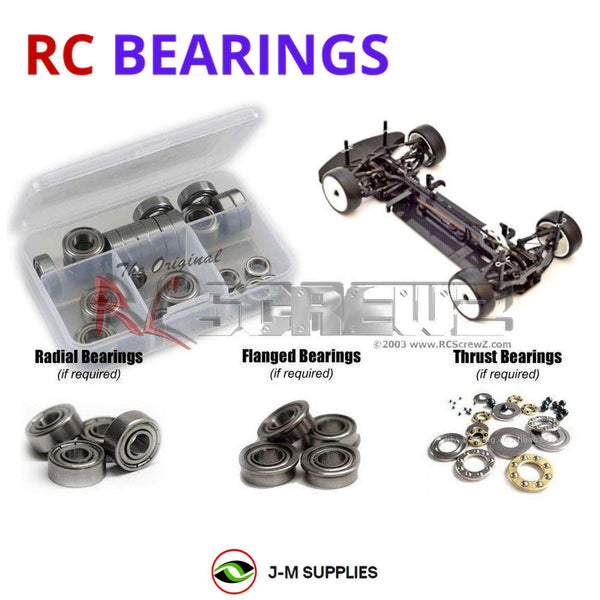Representative image of an RCScrewZ metal-shielded bearing kit for Awesomatix A800X XA XAH 1/10 Electric Touring Car; exact bearing sizes and quantities vary by RC model.