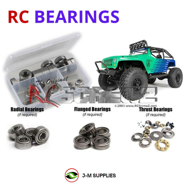 J-M SUPPLIES RC Parts Store - RCScrewZ Metal Shielded Bearing Kit axi019b for Axial SCX10 Wrangler G6 Falken RC Car | SET
