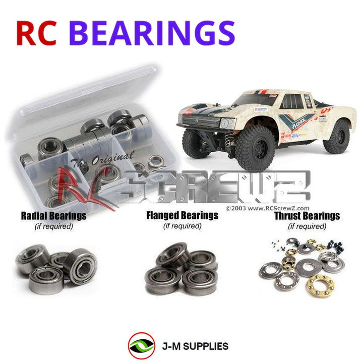 Representative image of an RCScrewZ metal-shielded bearing kit for Axial Yeti Jr SCORE 1/18 Electric 4WD Trophy Truck (90052); exact bearing sizes and quantities vary by RC model.