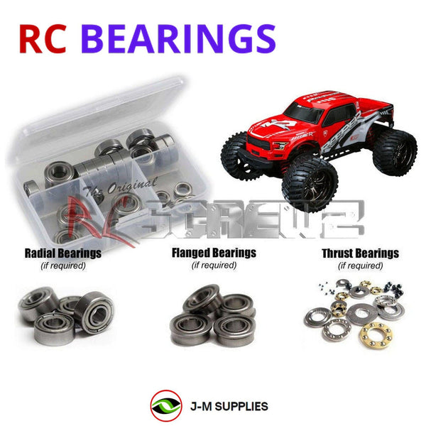 Representative image of an RCScrewZ metal-shielded bearing kit for CEN Racing REEPER 1/7 4WD RTR Truck (#9518 / #9520); exact bearing sizes and quantities vary by RC model.