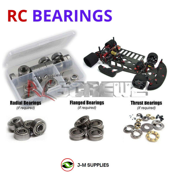 Representative image of an RCScrewZ metal-shielded bearing kit for CRC BattleAxe 2.0 RT Oval #1900; exact bearing sizes and quantities vary by RC model.