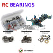 Representative image of an RCScrewZ metal-shielded bearing kit for Custom Works Rocket 4 Latemodel (#0714); exact bearing sizes and quantities vary by RC model.