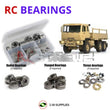 Representative image of an RCScrewZ metal-shielded bearing kit for Cross RC FC-6 1/12th 6X6 (#CZRFC6); exact bearing sizes and quantities vary by RC model.