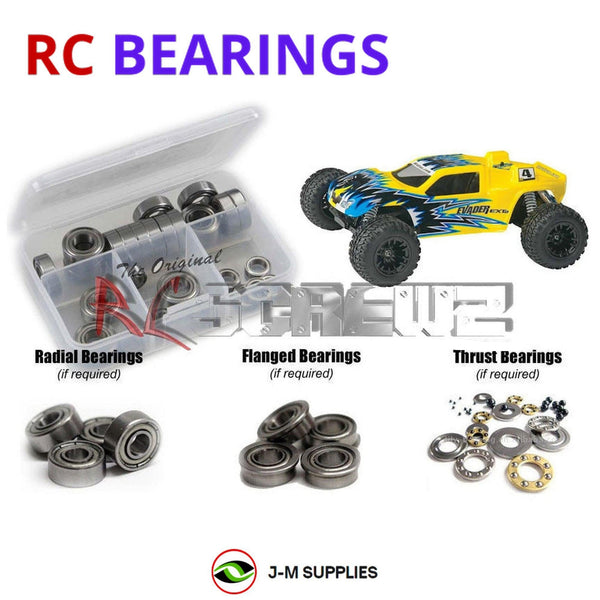 Representative image of an RCScrewZ metal-shielded bearing kit for Duratrax Evader EXT2 RTR Stadium Truck; exact bearing sizes and quantities vary by RC model.