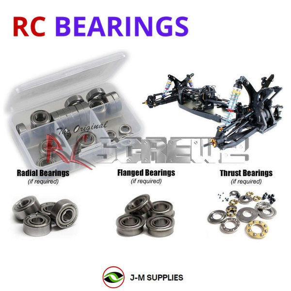Representative image of an RCScrewZ metal-shielded bearing kit for Team Durango DEX410R; exact bearing sizes and quantities vary by RC model.
