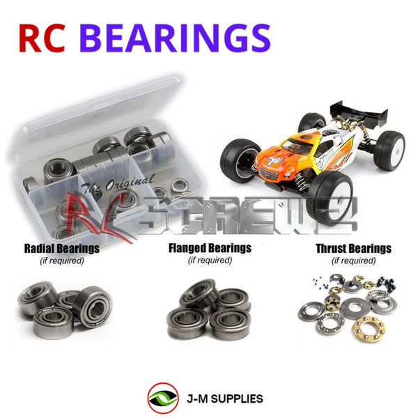 Representative image of an RCScrewZ metal-shielded bearing kit for Team Durango DNX408T 1/8 Nitro 4WD Truggy; exact bearing sizes and quantities vary by RC model.