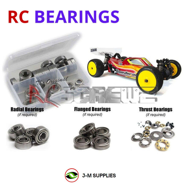 Representative image of an RCScrewZ metal-shielded bearing kit for Team Durango DEX410 V4 4WD Buggy; exact bearing sizes and quantities vary by RC model.