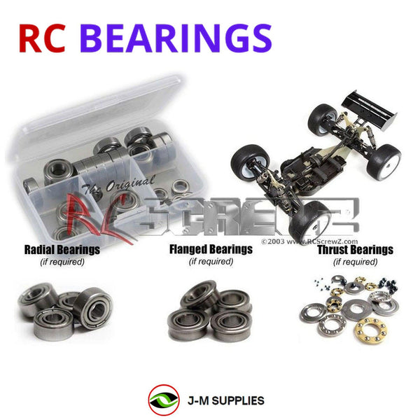 Representative image of an RCScrewZ metal-shielded bearing kit for Team Durango DEXT8; exact bearing sizes and quantities vary by RC model.