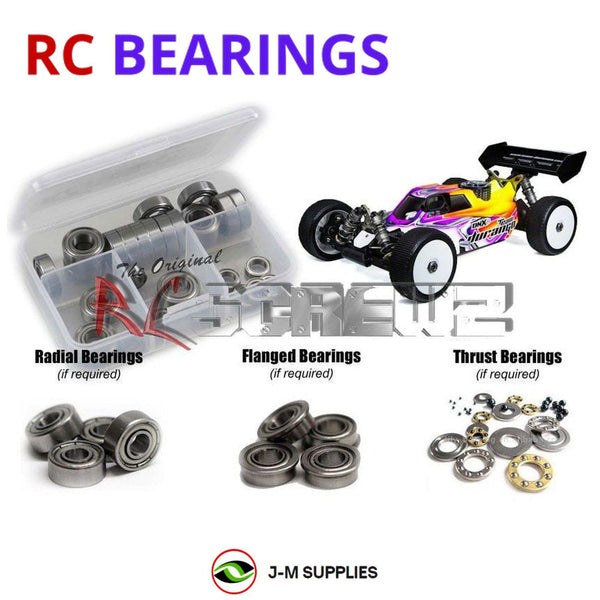 Representative image of an RCScrewZ metal-shielded bearing kit for Team Durango DNX8 Buggy #TDR102040; exact bearing sizes and quantities vary by RC model.