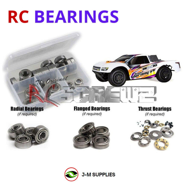 Representative image of an RCScrewZ metal-shielded bearing kit for Team Durango DESC10; exact bearing sizes and quantities vary by RC model.