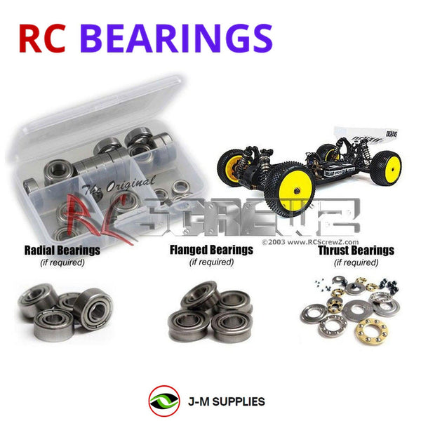 Representative image of an RCScrewZ metal-shielded bearing kit for Team Durango DEX410 V4; exact bearing sizes and quantities vary by RC model.