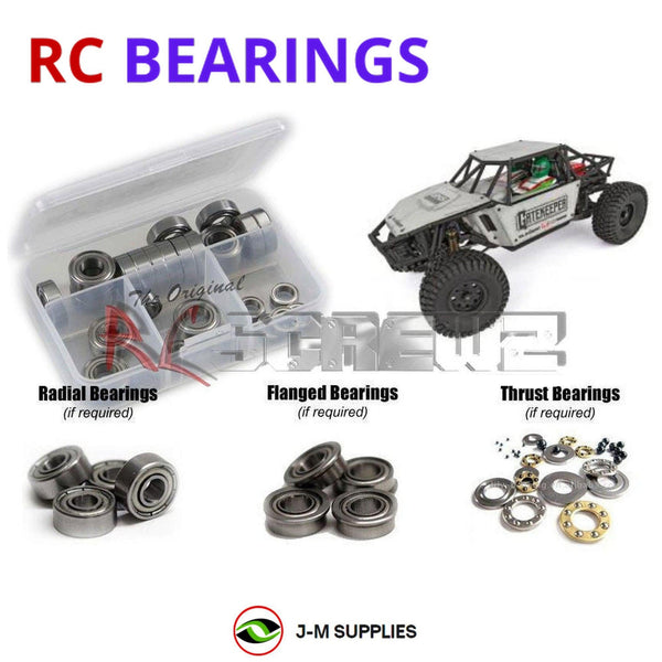 Representative image of an RCScrewZ metal-shielded bearing kit for Element RC Enduro GateKeepr 40110/11; exact bearing sizes and quantities vary by RC model.