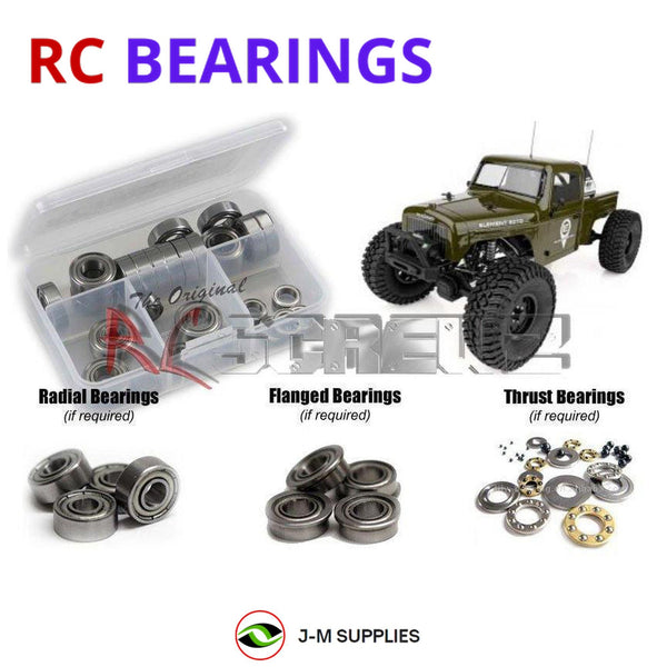 Representative image of an RCScrewZ metal-shielded bearing kit for Element RC Enduro Ecto Trail Truck (#40117/40122); exact bearing sizes and quantities vary by RC model.