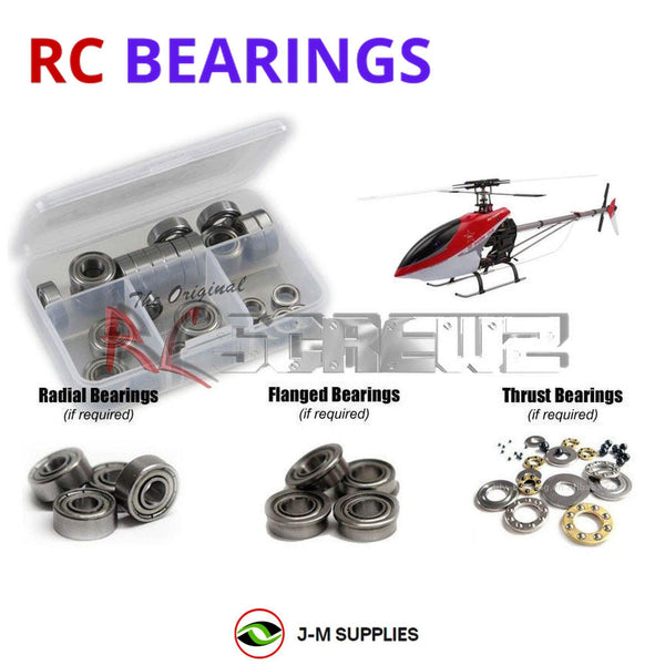Representative image of an RCScrewZ metal-shielded bearing kit for Gaui Hurricane 550/SE Helicopter; exact bearing sizes and quantities vary by RC model.