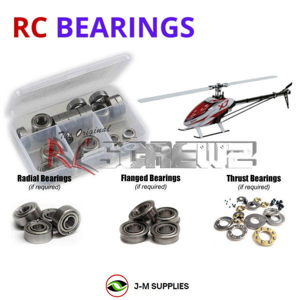 Representative image of an RCScrewZ metal-shielded bearing kit for Gaui X7 Helicopter; exact bearing sizes and quantities vary by RC model.