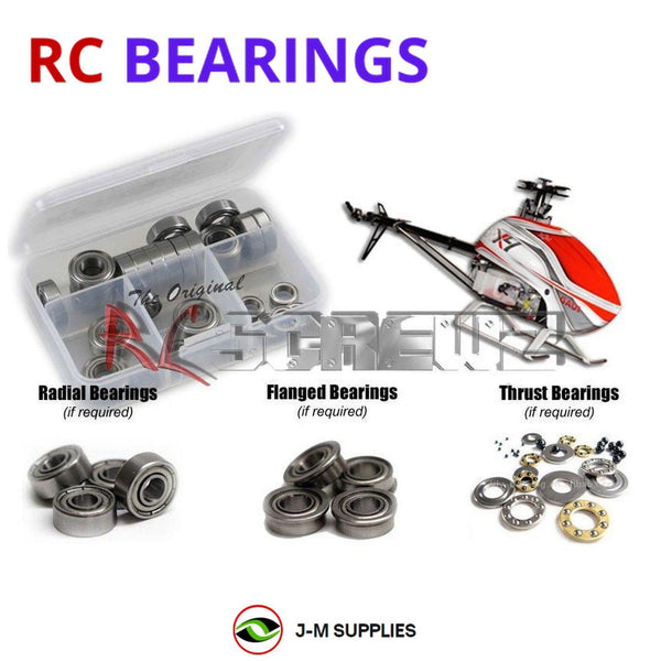 Representative image of an RCScrewZ metal-shielded bearing kit for Gaui NX4 Helicopter Nitro; exact bearing sizes and quantities vary by RC model.