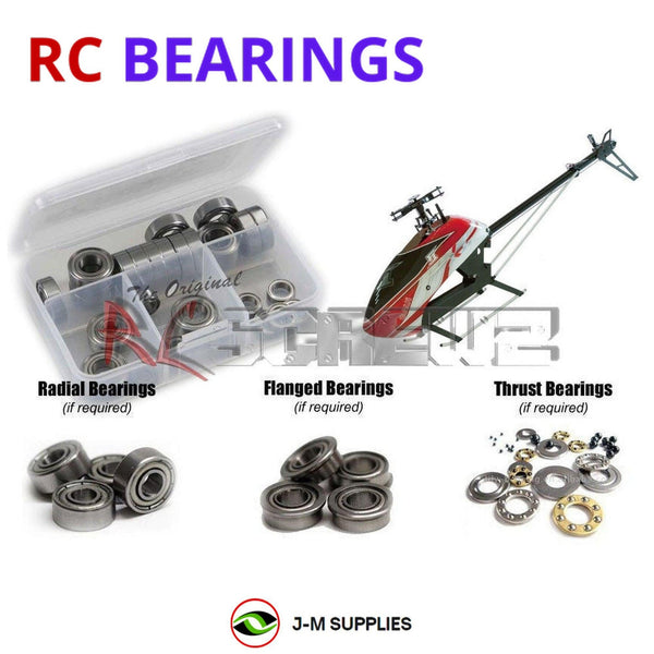 Representative image of an RCScrewZ metal-shielded bearing kit for Gaui X4 II Helicopter; exact bearing sizes and quantities vary by RC model.