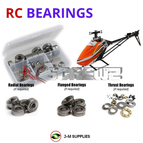 Representative image of an RCScrewZ metal-shielded bearing kit for Gaui X5 V2 Helicopter; exact bearing sizes and quantities vary by RC model.