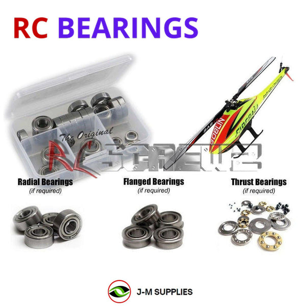Representative image of an RCScrewZ metal-shielded bearing kit for SAB Goblin Fireball 280 Helicopter; exact bearing sizes and quantities vary by RC model.