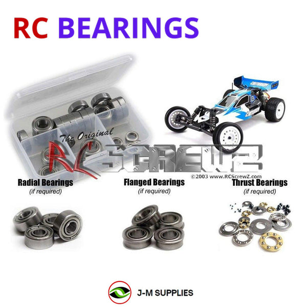 Representative image of an RCScrewZ metal-shielded bearing kit for Helion RC Criterion 1/10th; exact bearing sizes and quantities vary by RC model.