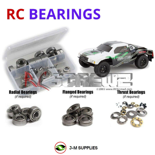 Representative image of an RCScrewZ metal-shielded bearing kit for Helion RC Volition SC; exact bearing sizes and quantities vary by RC model.