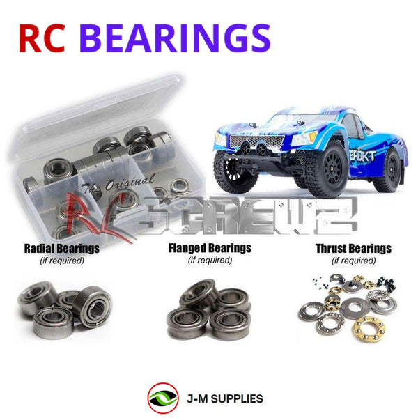 Representative image of an RCScrewZ metal-shielded bearing kit for Helion RC Contakt 12B 1/12 Electric Truggy; exact bearing sizes and quantities vary by RC model.