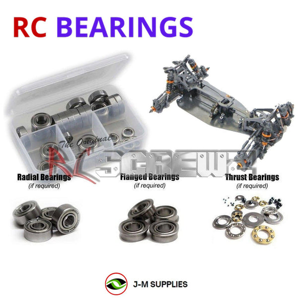 Representative image of an RCScrewZ metal-shielded bearing kit for Hot Bodies D413 1/10 4WD Off Road Racing Buggy (#112723); exact bearing sizes and quantities vary by RC model.