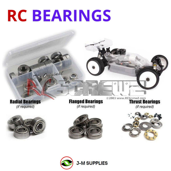 Representative image of an RCScrewZ metal-shielded bearing kit for Hot Bodies D817 Nitro 1/8th; exact bearing sizes and quantities vary by RC model.
