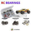 Representative image of an RCScrewZ metal-shielded bearing kit for HPI Racing Nitro Rush 1/10 Nitro 2WD Stadium Truck (560, 564); exact bearing sizes and quantities vary by RC model.